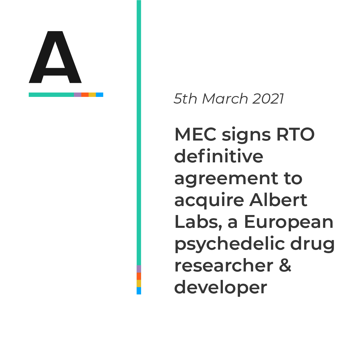 Read more about the article MEC signs RTO definitive agreement to acquire Albert Labs, a European psychedelic drug researcher & developer
