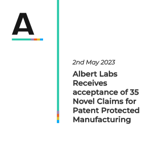 Albert Labs Receives preliminary acceptance of 35 Novel Inventive Claims for Patent Protected Manufa